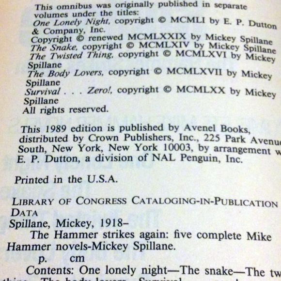 Mickey Spillane 5 in 1 hardback - Picture 6 of 7